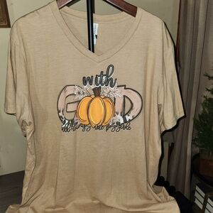 Tan Graphic Short Sleeve Tee